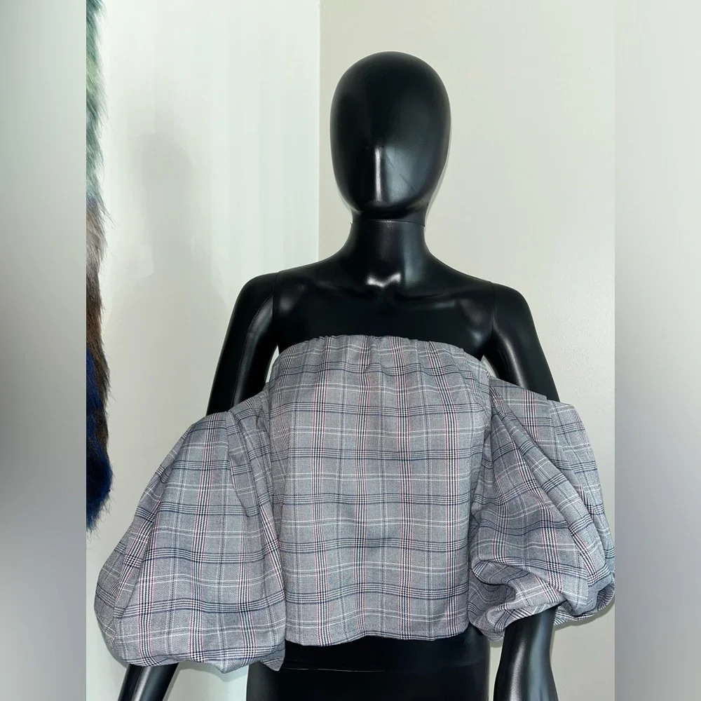 MISSGUIDED Off the Shoulder Puffer Sleeve Top